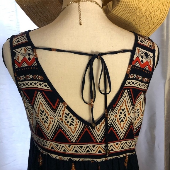 🎄 Angie romper boho  style navy geometric SZ M - Picture 7 of 9